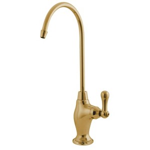 Restoration Polished Brass Water Filter Kitchen Faucet - Kingston Brass: 1-Handle, 11" Spout, Sink Mounted - 1 of 3