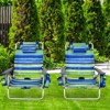 Tangkula 2 Pack of Folding Beach Chair Portable Backpacking Chair with Cup Holder Headrest Storage Bag for Outdoor - 4 of 4