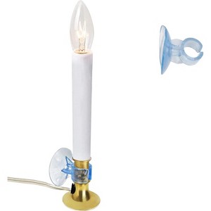 4E's Novelty 1 Pack Dusk to Dawn Electric Candles for Windows with Auto Sensor, and Plug in - Flameless Candles with Suction Cup Holder & Extra Bulb - 1 of 4