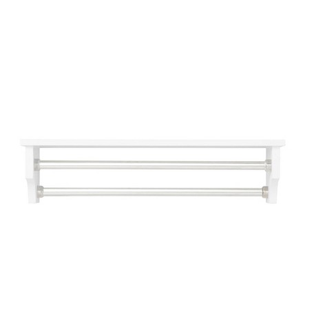 Bathroom shelf with discount towel bar white