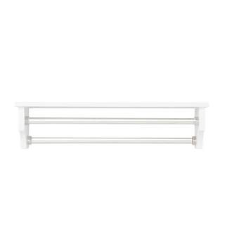 Dover Bathroom Shelf with Two Towel Rods White - Alaterre Furniture