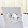 Sparkle and Bash 12 Pack Silver Ribbon Chair Bows for Wedding, Baby Shower, Birthday Party Decorations - 2 of 4