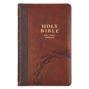 KJV Bible Deluxe Gift W/Zipper Faux Leather Amazing Grace, Brown Two-Tone Isa. 53:5 - (Leather Bound) - 1 of 1