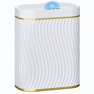 Bathroom Small Trash Can with Automatic Touchless Lid, 2.6 Gallon Smart Garbage Can Narrow Waterproof Trash Bin for Bedroom, Office - 1 of 4