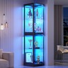 Fredees 65" Glass Display Cabinet with Doors, Tri-Color Lighting and Motion Sensor, 4-Tier Curio Cabinet - 3 of 4