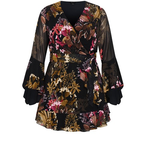 City chic clearance black floral dress