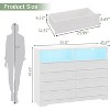 55 Inch Tall Wooden Bedroom Dressers with Power Outlet and Led Lights, Large Modern 8 Drawers Dressers for Living Room, Hallway - 2 of 4