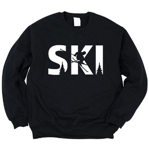 Simply Sage Market Women's Graphic Sweatshirt Ski With Trees - 1 of 4