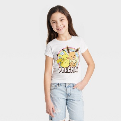 Girls' Pokémon Eevee & Pikachu Short Sleeve Graphic T-shirt