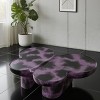 47.2" Modern Irregular Butterfly Coffee Table, Black and Beige Fiberglass Accent Table for Living Room or Office -3irtyhousy - 2 of 4