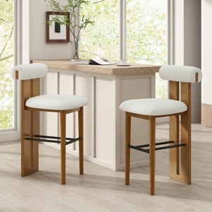 Christopher Knight Home Marvin Indoor Rubberwood Versatile Upholstered Barstools (Set of 2) - 1 of 4
