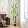 Syemin Artificial Plants Artificial Disc Leaf Tree Round Full Disc Leaves Sturdy Trunk No Watering For Home or Office, Green, 73.5"*8"*7.75" - 2 of 4