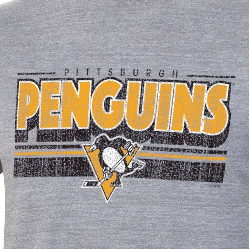 NHL Pittsburgh Penguins Men&#39;s Short Sleeve Tri-Blend T-Shirt, 3 of 4