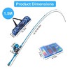 iMountek "Kids Fishing Pole Set with Telescopic Rod, Spincast Reel, Tackle Box & 56 Lures for Boys & Girls" Blue 1.5M Length - 4 of 4