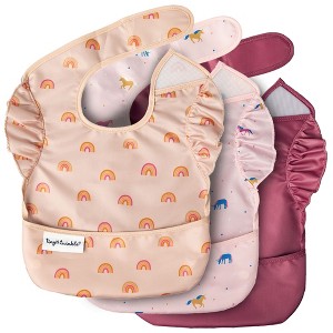 Tiny Twinkle Mess-Proof and Waterproof Baby Food Bib for Boys or Girls, Machine Washable and BPA-Free w/Adjustable Closure - 1 of 4