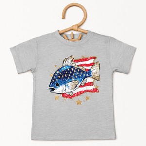 The Juniper Shop Patriotic Fish Toddler Short Sleeve Tee - 1 of 4