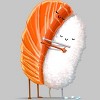 Men's Design By Humans Sushi Hug By andremullerdko T-Shirt - 2 of 4