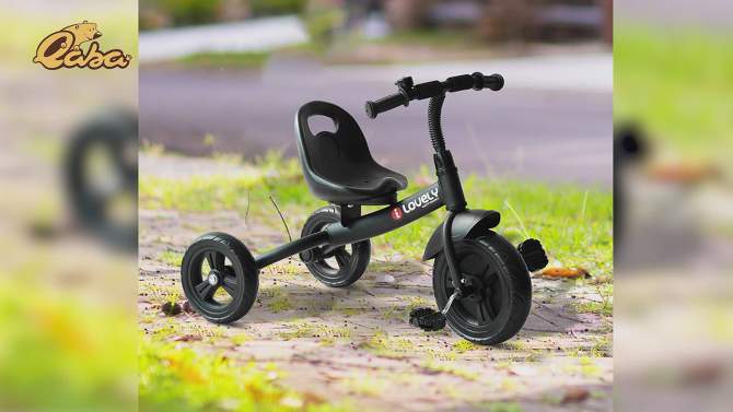 Qaba 3-Wheel Recreation Ride-On Toddler Tricycle With Bell Indoor / Outdoor  - Black, 2 of 10, play video