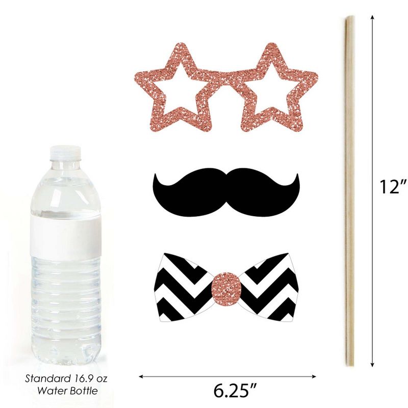 Big Dot of Happiness Rose Gold Bridal Shower - Photo Booth Props Kit - 20 Count, 5 of 8