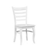 TinyHomie White Finish 3pc Set Round Table and Two Chairs Set Wooden Ladder-Back Casual Farmhouse Style Kitchen Dining Room Furniture - 4 of 4