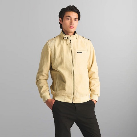 Members Only Men's Soft Suede Iconic Jacket - Chamois - Medium