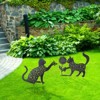 Farmlyn Creek Set of 2 Black Cat Garden Stake Silhouettes for Lawn Decor, Gifts, Decorative Outdoor Metal Animal Statues for Yard - 2 of 4