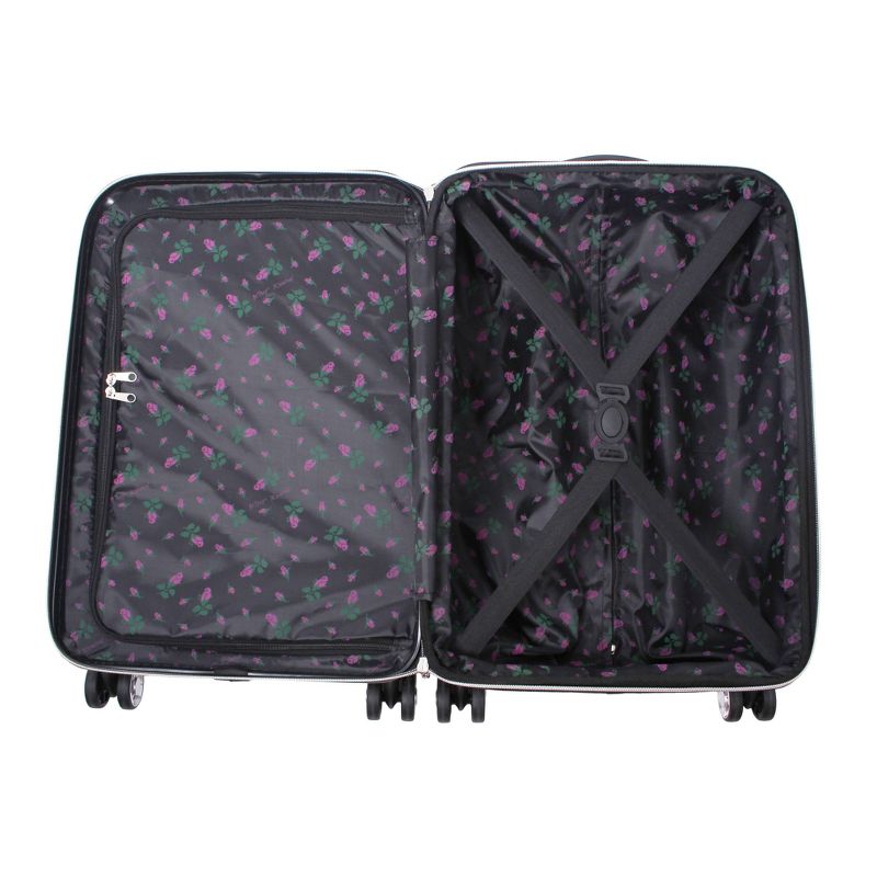 Betsey Johnson Expandable Hardside Large Checked Spinner Suitcase, 5 of 6