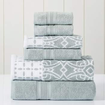 Laura Ashley Maude Jacquard White 6-Piece Bath Towel Set