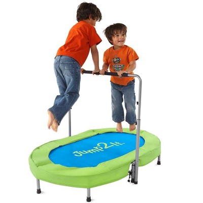 HearthSong Jump2It Indoor Trampoline with Height Adjustable Handle, Holds Up to 180 lbs