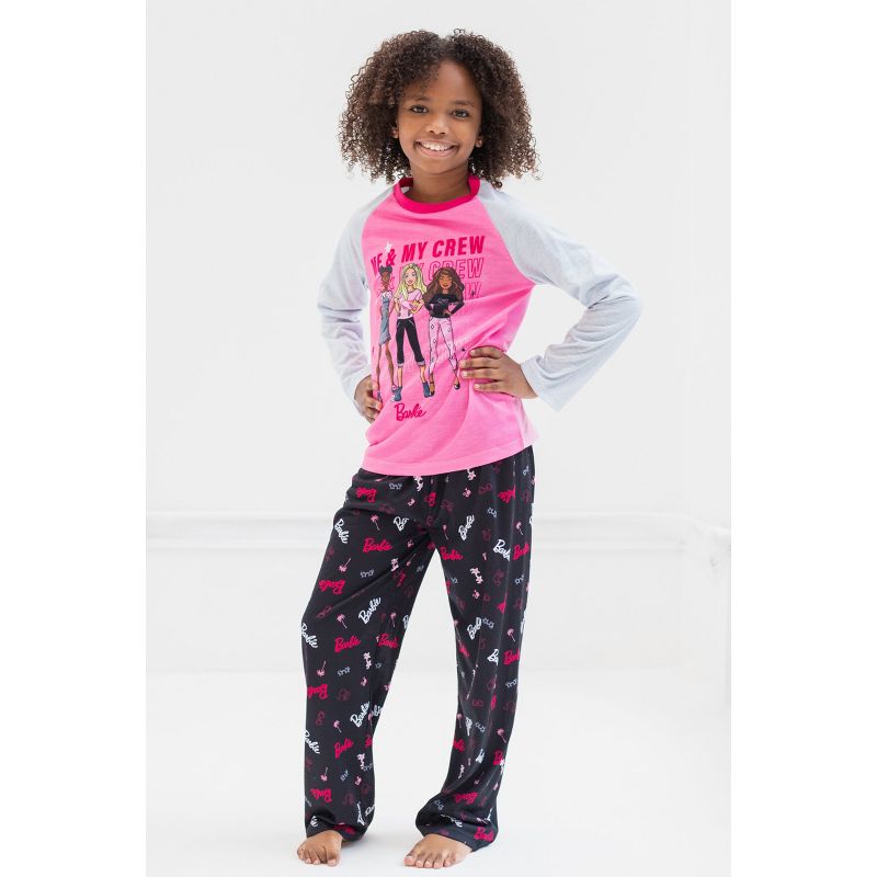 Barbie Girls Pullover Pajama Shirt and Pants Sleep Set Little Kid to Big Kid, 2 of 8