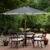 Northlight Striped Outdoor Patio Market Umbrella with Wooden Pole - 8.5' - Blue and White - 2 of 4