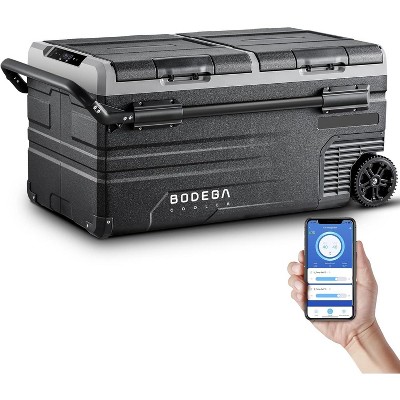 12 Volt Car Refrigerator, Portable Freezer Dual Zone APP Control, 52 Cans Fridge 12/24V DC and 100-240V AC