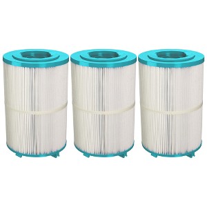 Hurricane Replacement Spa Filter Cartridge for Unicel C-7367, PDO75-2000, Filbur FC-3059 - Best Value USA Spa Filters, White, 3 Pack - 1 of 4