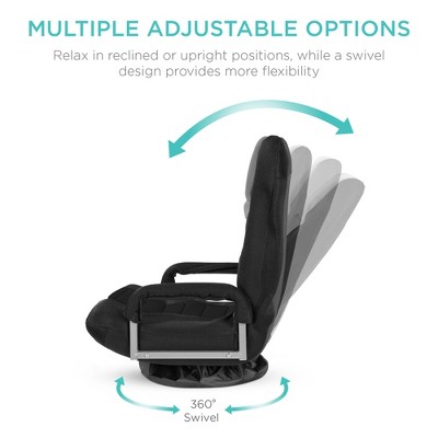 Black Adjustable 360-Degree Swivel Gaming Floor Chair