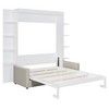 TIRAMISUBEST Queen Size Murphy Bed Wall Bed with Sofa, Space Saving Foldable Murphy Cabinet Bed with LED Light and Open Storage Shelves - 4 of 4