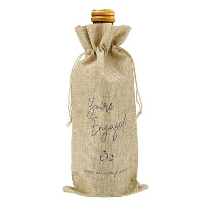 Unique Bargains Ring Pattern Wine Bags with Drawstrings Khaki 1 Pc