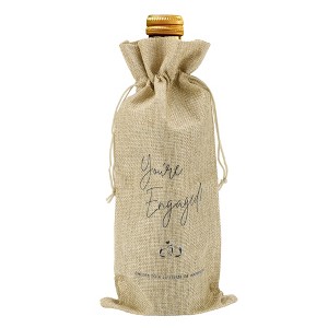 Unique Bargains Ring Pattern Wine Bags with Drawstrings Khaki 1 Pc - 1 of 4