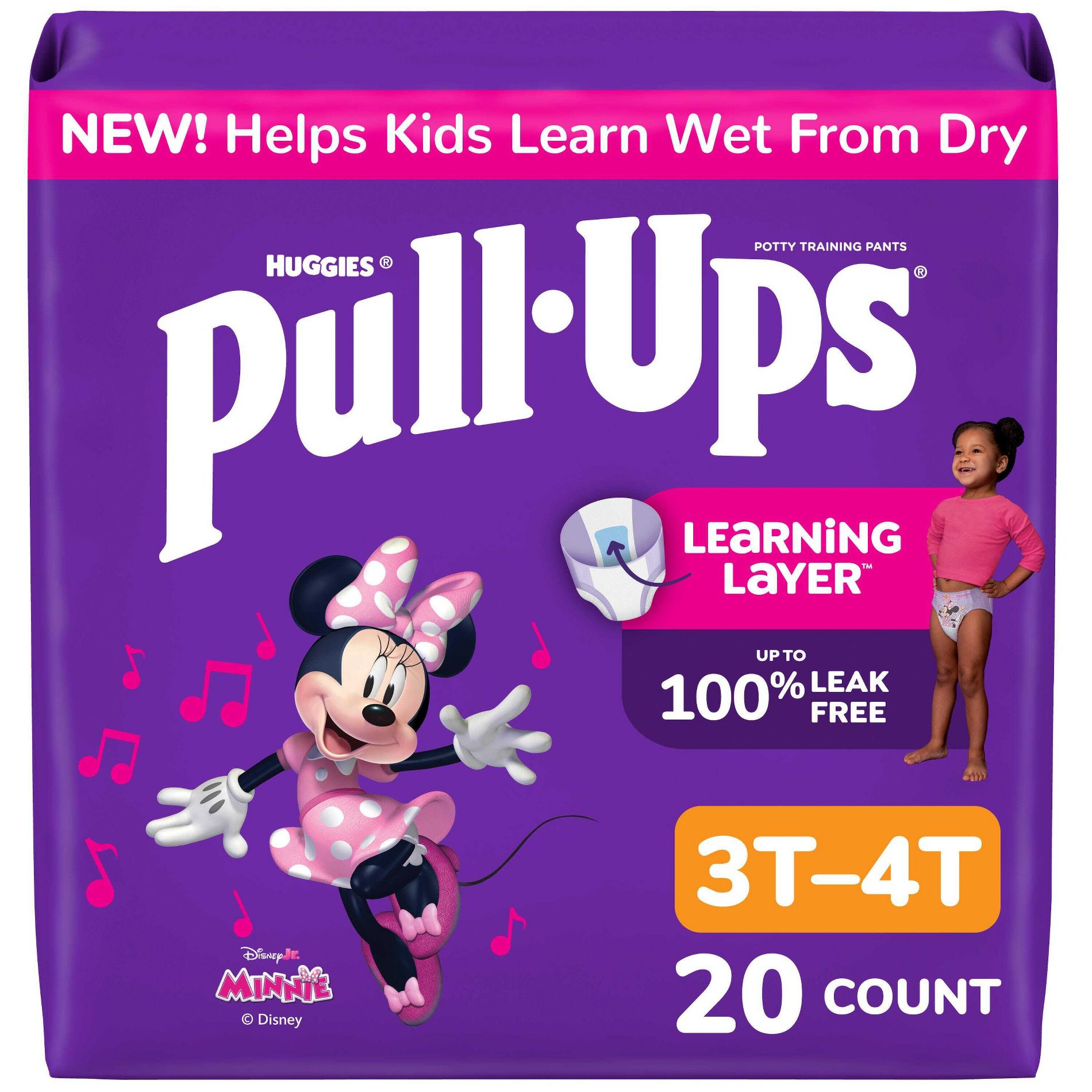 Pull-Ups Girls' Learning Designs Training Pants - Size 3T-4T - 20ct: Paraben-Free, Sulfate-Free, Non-Toxic, Hypoallergenic