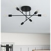 Dewdrop Industrial 6-Bulb Black Ceiling Light Fixture, Contemporary Semi Flush Mount for Living Room Bedroom - 2 of 4
