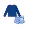 Andy & Evan  Toddler  Navy Shark Graphic Rashguard Set - 2 of 4