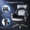 Vynxaria Big and Tall Office Chair 500lbs Heavy Duty Ergonomic Computer Chair, Extra Wide Seat (24W"×20D"), Bonded Leather - 3 of 4
