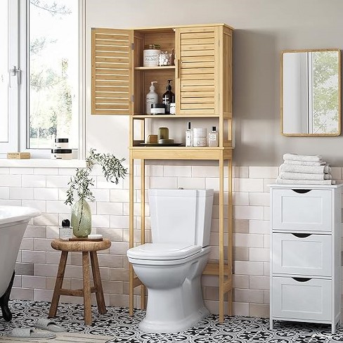 Over-The-Toilet Storage, Bathroom Cabinet with Adjustable Inside