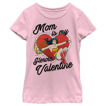 Girl's Wonder Woman 1984 Mom Is My Heroic Valentine T-Shirt