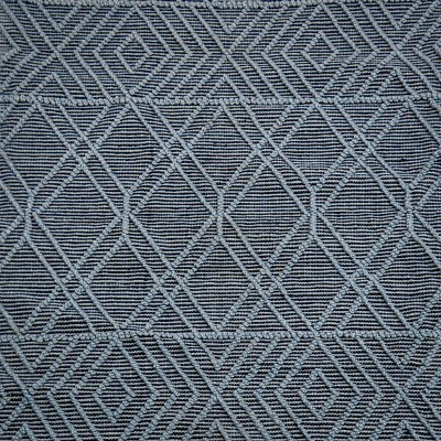 Navy Blue Braided Geometric 5' x 7' Handmade Outdoor Rug