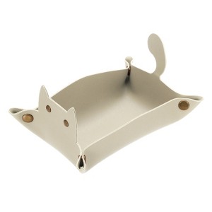 Unique Bargains Foldable Desk Organizing Key Coin Cat Design Jewelry Storage Tray 7.7" x 5.1" x 4" - 1 of 4