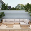 Yardgrace 7-Piece Cutout Wicker Patio Conversation Set Hollow-Design Corner Sofa Outdoor Sectional Seating - 4 of 4