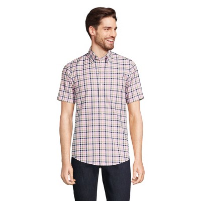 Lands' End Men's Short Sleeve Traditional Fit No Iron Sportshirt ...