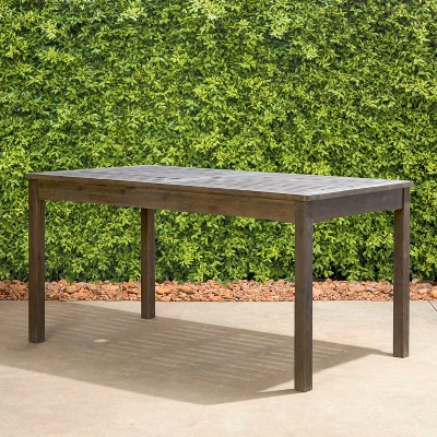 PAGED Contemporary Wood Outdoor Table Rectangle Patio Dining Table with Rot-resistant Build for Patio, Poolside, Courtyard
