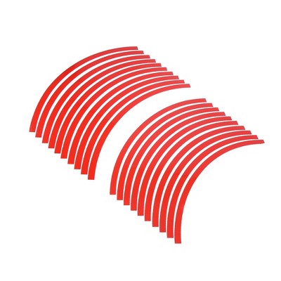 Unique Bargains Fit 20" Wheel Motorcycle Car Bike Wheel Rim Sticker Reflective Strips Red 20Pcs
