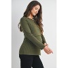 Hello Miz Women's Ribbed Long Sleeve Double Layer Maternity Top - 2 of 4